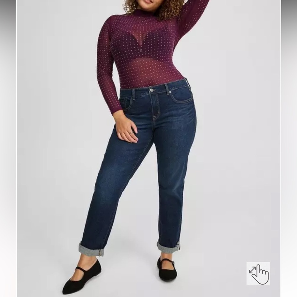 Torrid Mesh Mock Neck Rhinestone Top size 2 color Winter Bloom